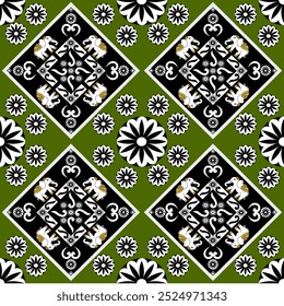 Geometric ethnic pattern vector background. seamless pattern traditional,Design for background, wallpaper, Batik, fabric, carpet, clothing, wrapping, and textile. Colorful ethnic pattern illustration