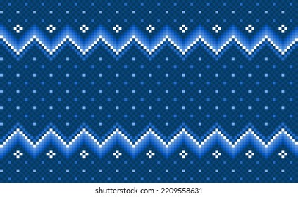 Patrón étnico geométrico, bordado vectorial fondo africano, estilo antiguo abstracto de puntos cruzados, textura de adorno de patrón azul, Diseño para textiles, tela, arte, impresión digital, tazas