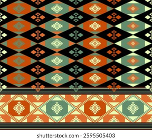 Geometric ethnic pattern, vector, Navajo, Native american patten, Seamless pettern.