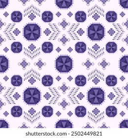Patrón étnico geométrico, adorno geométrico Boho. Patrón sin fisuras de Vector.
Tela tribal nativa americana, azulejo, alfombra, Vector, diseño de ilustración