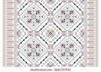 Geometric ethnic Pattern,geometric design pattern,Geometric oriental pattern on white background,Vector illustration,abstract background,floral cross stitch embroidery,abstract design background,print