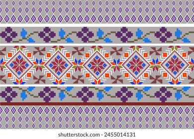 Patrón étnico geométrico, tela tribal indígena de América del Norte, alfombra, Vector, ilustración, diseño, 
