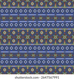 Patrón étnico geométrico, tela tribal nativa americana, azulejo, alfombra, Vector,
Diseño de ilustración, sobre fondo