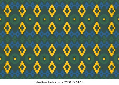 Geometric ethnic patterns. Cross Stitch. Seamless pattern in tribal, folk embroidery, and Mexican style. Aztec geometric art ornament print.Design for carpet, wallpaper, clothing, wrapping, fabric.
