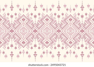 Patrones étnicos geométricos. Punto de cruz. Patrón sin costuras en estilo tribal, folclórico y mexicano. Arte geométrico azteca ornamento print.Design para alfombra, Fondo de pantalla, ropa, envoltura, tela.