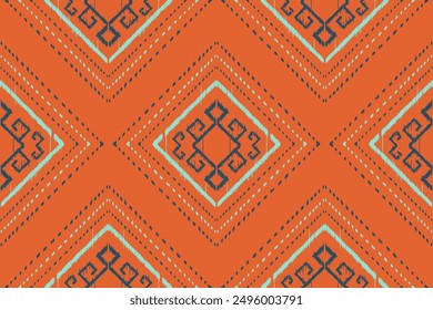 Geometric ethnic patterns. Cross Stitch. Seamless pattern in tribal, folk embroidery, and Mexican style. Aztec geometric art ornament print.Design for carpet, wallpaper, clothing, wrapping, fabric.