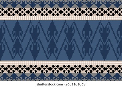 Patrones étnicos geométricos, bordado, ornamento textil, tela, patrones de puntada a mano, arte de píxeles de costura cultural