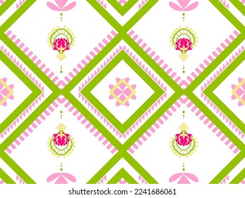 geometric ethnic patterns, silk, tapestry, wrapping paper, background graphics, sarong fabric seamless pattern, Vector illustration