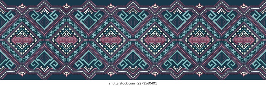 Geometric ethnic patterns.Pixel pattern. Traditional Design. Border Aztec ornament. folklore ornament for ceramics EP.39.Design for Saree,  Clothing, fabric, batik, Knitwear, Embroidery, Traditional 