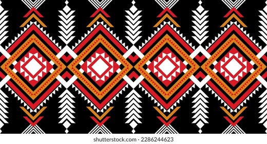 Geometric ethnic seamless pattern. abstract illustration design for wallpaper. Tribal ethnic vector texture. Aztec style. Folk embroidery. Indian, Scandinavian, African rug.