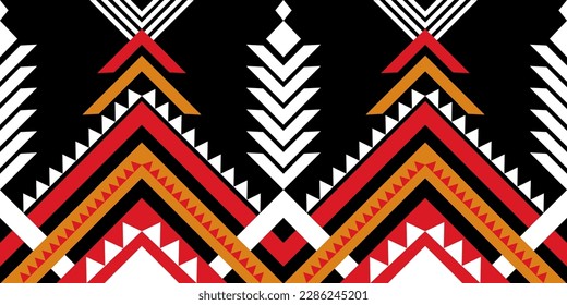 Geometric ethnic seamless pattern. abstract illustration design for wallpaper. Tribal ethnic vector texture. Aztec style. Folk embroidery. Indian, Scandinavian, African rug.