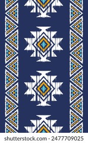 Geometrisches ethnisches nahtloses Muster. Abstrakte Illustration. Design für geometrischen Muster-Bildschirmhintergrund. Textur der ethnischen Vektorgrafik. Azteken-Stil. Folk Stickerei. Indischer, skandinavischer, afrikanischer Teppich.