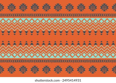 Patrón sin costuras étnico geométrico. ilustración abstracta. diseño para el Fondo de pantalla de patrones geométricos. Textura de Vector étnico tribal. Estilo azteca. Bordado de Folk. Alfombra india, escandinava, africana.