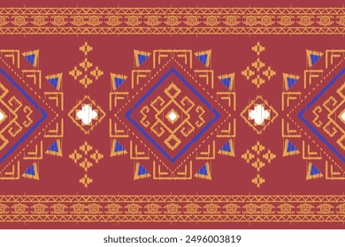 Geometric ethnic seamless pattern. abstract illustration. design for geometric pattern wallpaper. Tribal ethnic vector texture. Aztec style. Folk embroidery. Indian, Scandinavian, African rug.