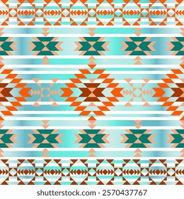 Geometric ethnic seamless pattern. Abstract ethnic geometric design for fabric, carpet, tile, clothing, embroidery, wallpaper and background. Vector ethnic design, Navajo, Native American,illustration