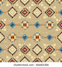 Geometric ethnic seamless pattern. Abstract aztec background. Digital or wrapping paper