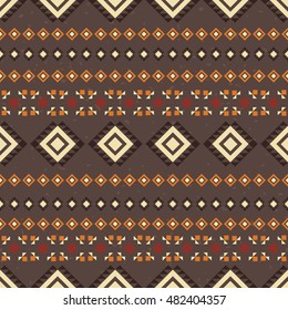 Geometric ethnic seamless pattern. Abstract aztec vector background. Tribal ornament.