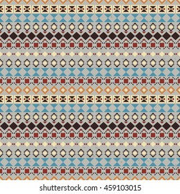 Geometric ethnic seamless pattern. Aztec striped background made of abstract  elements. 