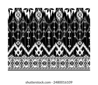 Geometric ethnic seamless pattern, classic Ikat design for carpet, curtain, wallpaper, fabric and background. 