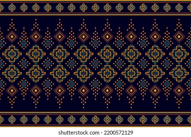 Geometric ethnic seamless pattern decoration design. Aztec fabric carpet boho mandalas textile decor wallpaper. Tribal native motif decorative African American traditional vector background 