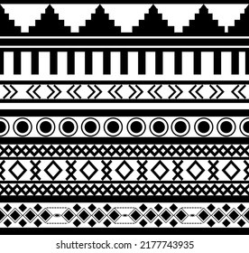 Geometric ethnic seamless pattern. Ethnic design in vector illustration. Tribal Aztec design for cloth, apparel, background, wallpaper, etc. Black and white geometric ethnic orientation traditional.
