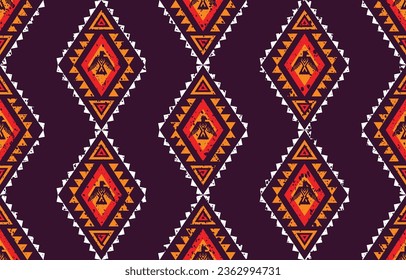 Geometric ethnic seamless pattern design. Native American pattern. Design for background, carpet, wallpaper, clothing, wrapping, fabric, cover, rug, scarf. Grunge texture in tribal. Print for textile.