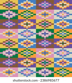 Geometric ethnic seamless pattern design. Vector illustration.