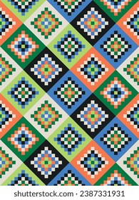 Geometric ethnic seamless pattern design. Vector illustration.