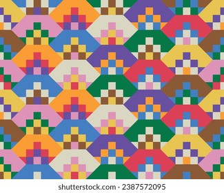 Geometric ethnic seamless pattern design. Vector illustration.