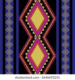 Design de padrão sem emenda étnica geométrica para tapete, cortina, roupas, tecido, papel de embrulho, telhas, têxteis, batik, textura e wallpaper.Vetor fundo.