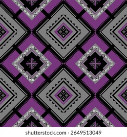 Design de padrão sem emenda étnica geométrica para tapete, cortina, roupas, tecido, papel de embrulho, telhas, têxteis, batik, textura e wallpaper.Vetor fundo.
