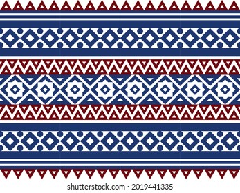 Geometric ethnic seamless pattern designed for background, clothes, carpet, wallpaper, and wrapping paper. Vector illustration.