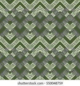 Geometric ethnic seamless pattern with geometric elements vector tribal zigzag ornament.