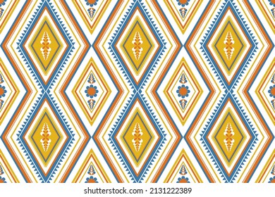 Geometric ethnic seamless pattern. Flower decoration. Striped Aztec style. Design for background, wallpaper, vector illustration, fabric, clothing, batik, carpet, embroidery.