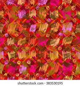 Geometric ethnic seamless pattern, hand drawn, the structure of traditional ethnic folk forms, vector.