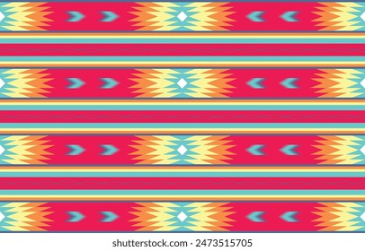 Geometric ethnic seamless pattern inspired by Native American designs. Vector illustration design for background, wallpaper, textile, print, wrapping, fabric, clothing