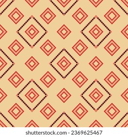 Geometric ethnic seamless pattern on cream background,design for fabric,curtain,background,carpet,wallpaper,clothing ,wrapping,batik,vector background and texture.