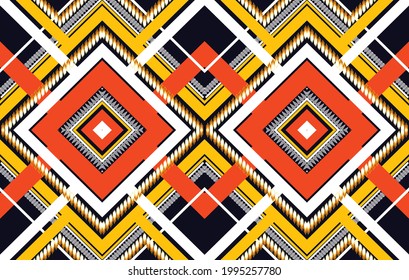 Geometrisches ethnisches nahtloses Muster. Ethnische Stickereien aus dem Orient.  Design für Stoffvorhänge Hintergrund Teppichboden Tapete Bekleidung Verpackung Batik Gewebe Vektorgrafiken. Muster.