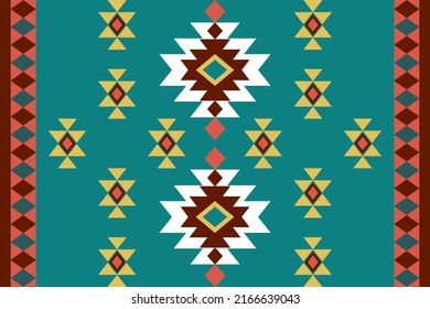 Geometric ethnic seamless pattern Oriental ethnic pattern traditional background, tribal seamless pattern Design for carpet, wallpaper, clothing, wrapping, fabric, Vector illustration embroidery style