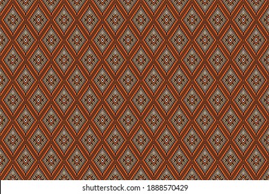 Geometric ethnic seamless pattern traditional Design for background,carpet,wallpaper,clothing,wrapping,Batik,fabric,sarong,Vector illustration embroidery style.