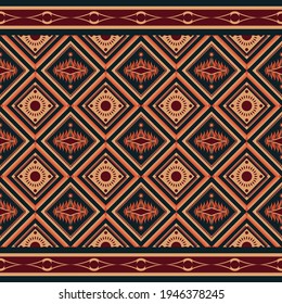 Patrón geométrico étnico sin costuras. Diseño tradicional para fondo, papel pintado, ropa, envoltura, alfombra, azulejos, tela, decoración, ilustración vectorial, estilo bordado. Patrones de fuego.