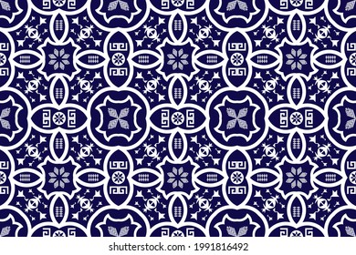 Geometric ethnic seamless pattern traditional Design for background,carpet,wallpaper,clothing,wrapping,Batik,fabric,Vector illustration.embroidery style.