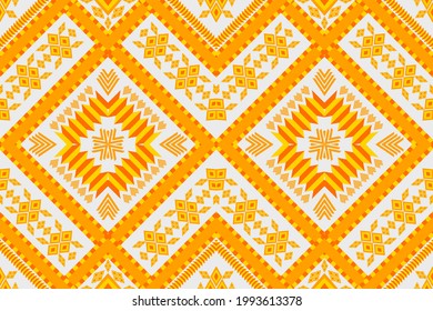 Patrón geométrico étnico sin costuras Diseño tradicional para fondo, alfombra, papel pintado, ropa, envoltura, Batik,tela,Ilustración vectorial.estilo bordado.