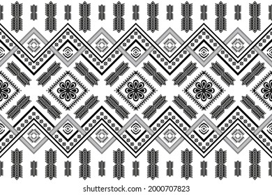 Geometric ethnic seamless pattern traditional Design for background,carpet,wallpaper,clothing,wrapping,Batik,fabric,Vector illustration.embroidery style.