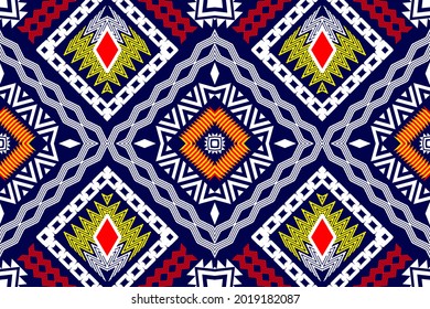 Geometric ethnic seamless pattern traditional. Design for background,carpet,wallpaper,clothing,wrapping,Batik,fabric,Vector illustration.embroidery style.