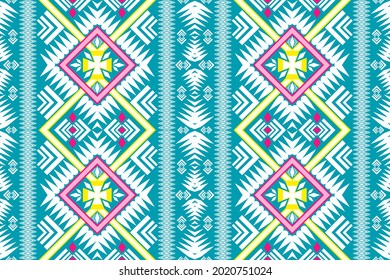 Geometric ethnic seamless pattern traditional. Design for background,carpet,wallpaper,clothing,wrapping,Batik,fabric,Vector illustration.embroidery style.