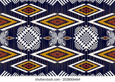 Geometric ethnic seamless pattern traditional. Design for background,carpet,wallpaper,clothing,wrapping,Batik,fabric,Vector illustration.embroidery style.