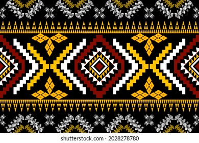 Geometric ethnic seamless pattern traditional. Design for background,carpet,wallpaper,clothing,wrapping,Batik,fabric,Vector illustration.embroidery style.