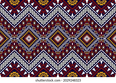 Geometric ethnic seamless pattern traditional. Design for background,carpet,wallpaper,clothing,wrapping,Batik,fabric,Vector illustration.embroidery style.