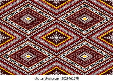 Patrón geométrico étnico sin fisuras tradicional. Diseño para fondo, alfombra, papel pintado, ropa, envoltura,Batik,tela,Ilustración vectorial.estilo bordado.